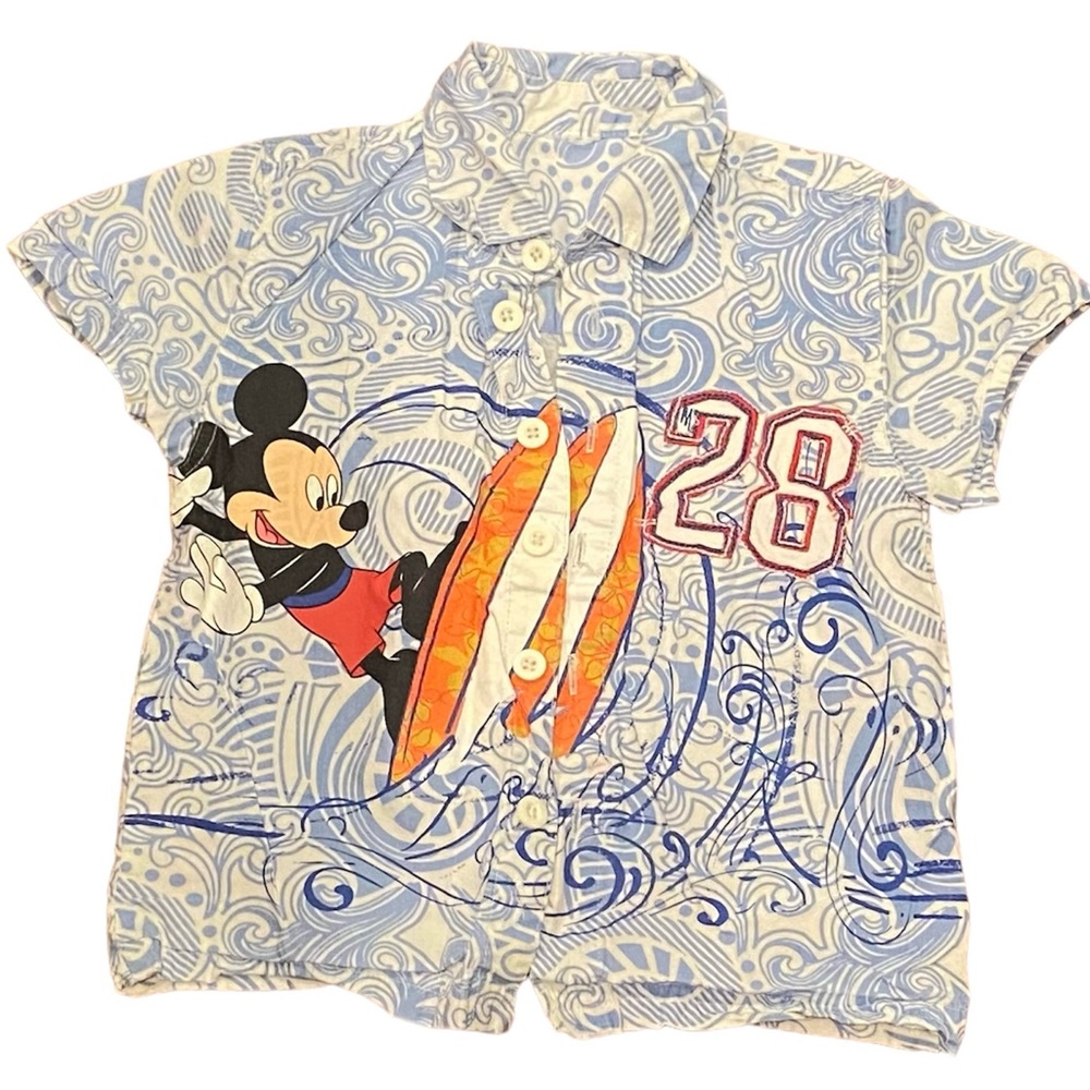 Mickey Mouse Kids Shirt Short Sleeves Size S